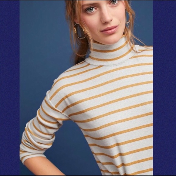 ANTHRO VANESSA VIRGINIA STRIPED TURTLENECK TUNIC - Picture 2 of 14